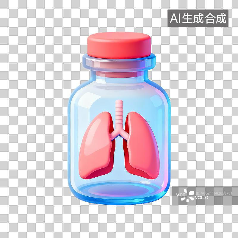 【AI数字艺术】瓶子中的肺图片素材