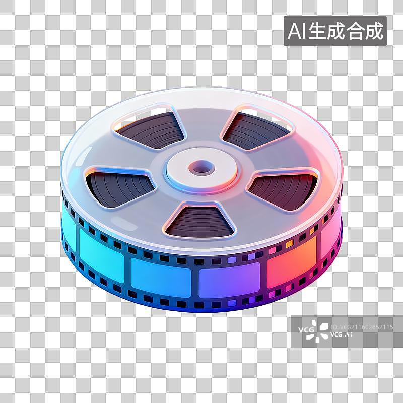 【AI数字艺术】卡通风格电影胶片录像带图标图片素材