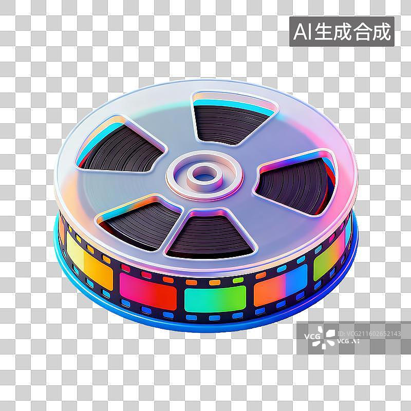 【AI数字艺术】卡通风格电影胶片录像带图标图片素材