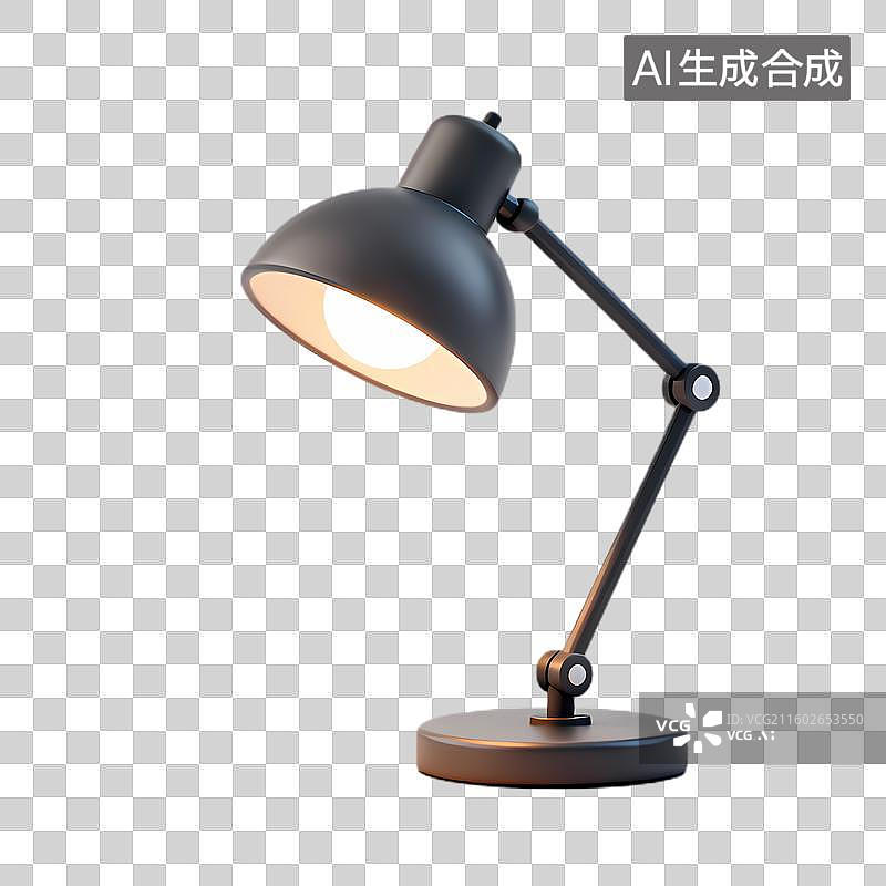 【AI数字艺术】现代黑色可调光台灯图片素材
