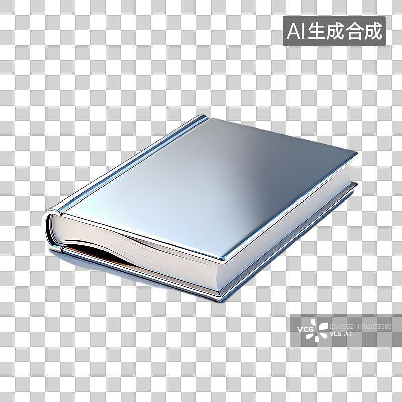 【AI数字艺术】金属质感的书籍外观图片素材