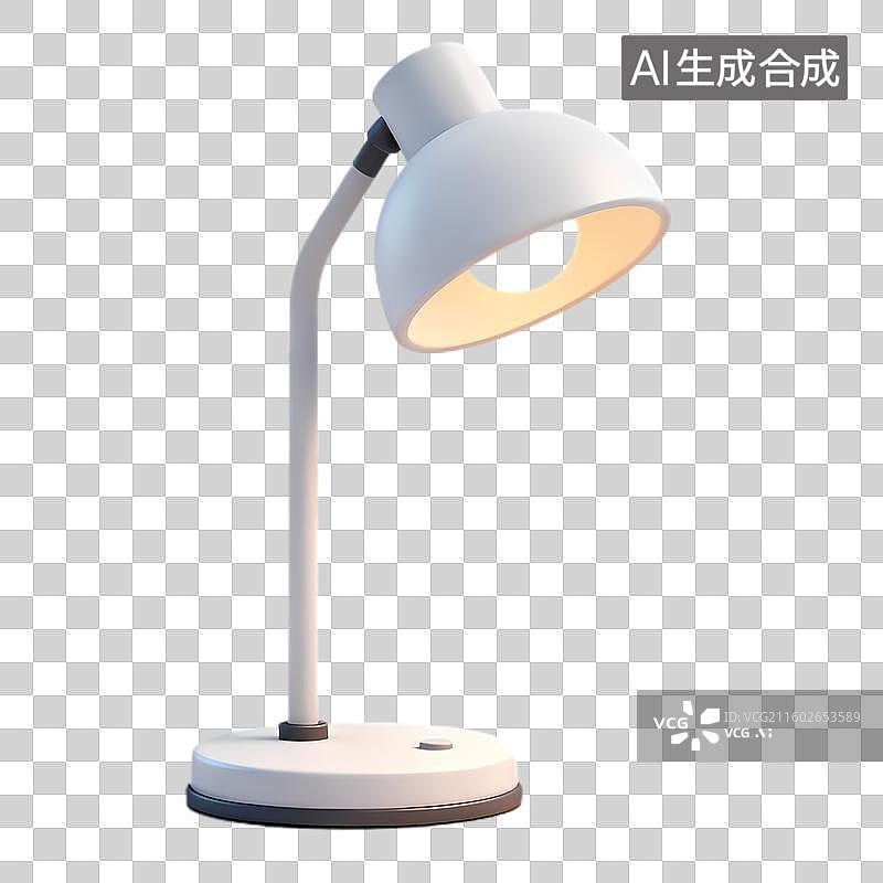 【AI数字艺术】室内白色可调光台灯图片素材