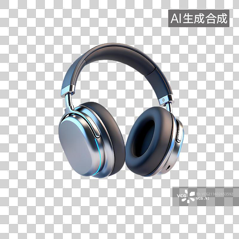 【AI数字艺术】时尚无线头戴式耳机图片素材