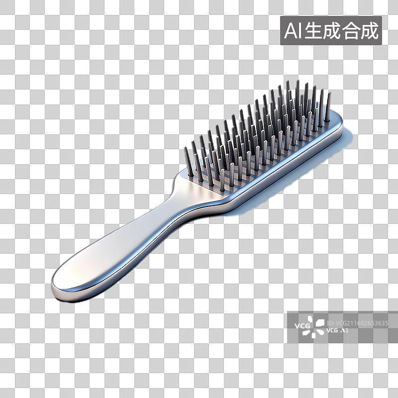 【AI数字艺术】一把金属质感的美发梳子图片素材