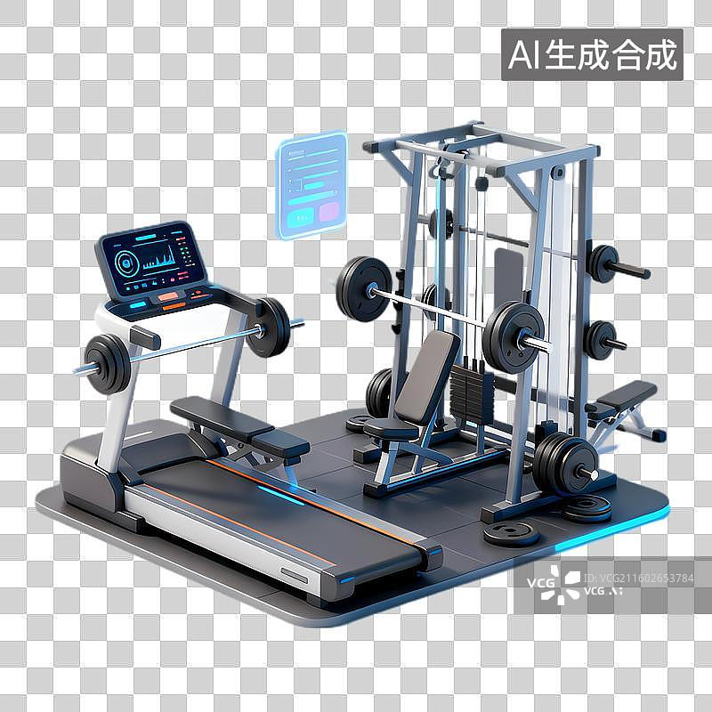 【AI数字艺术】现代化健身器材组合图片素材