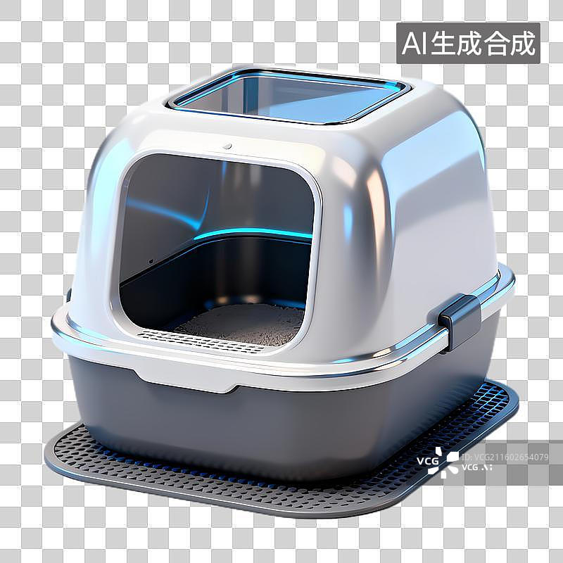 【AI数字艺术】现代封闭式宠物猫砂盆图片素材