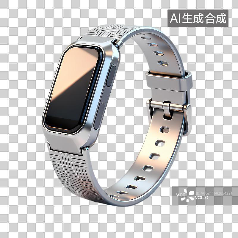 【AI数字艺术】智能健身金属表带手表图片素材
