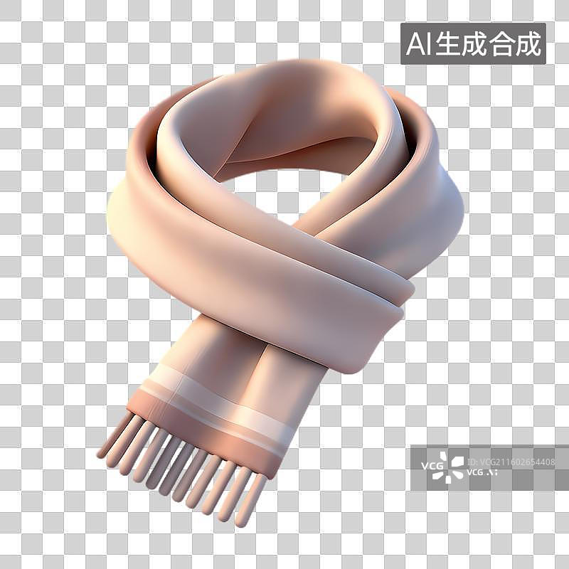 【AI数字艺术】浅粉色带流苏冬季围巾图片素材