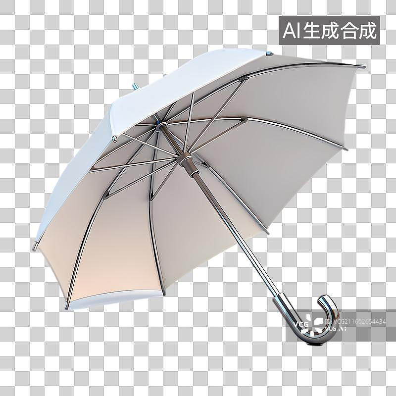 【AI数字艺术】一把白色打开的金属柄雨伞图片素材