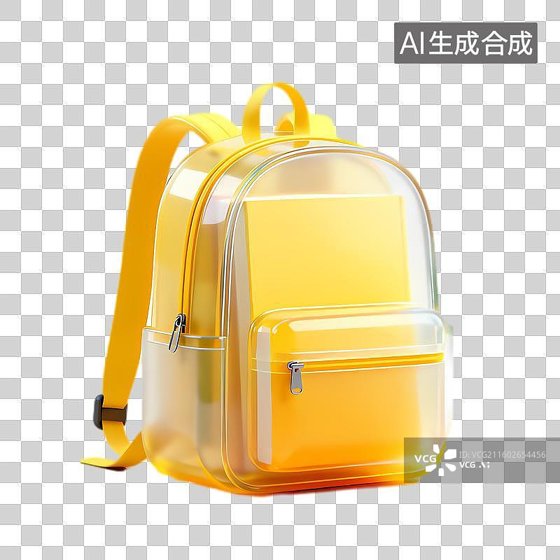 【AI数字艺术】明亮黄色透明日常背包图片素材