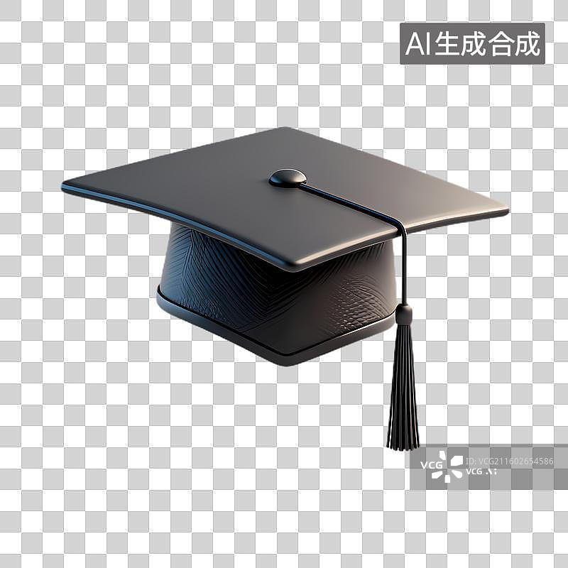 【AI数字艺术】黑色毕业帽象征学业成就图片素材