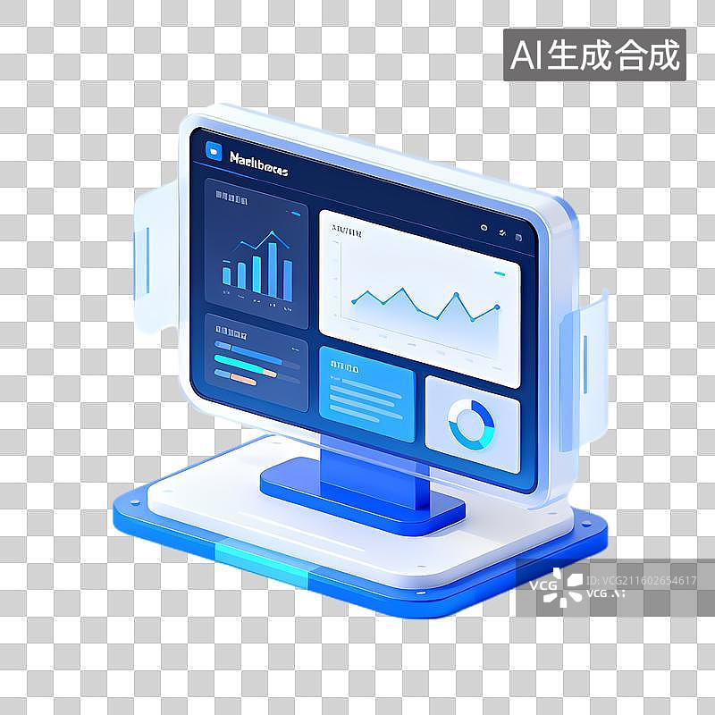 【AI数字艺术】现代数字数据展示仪表盘图片素材