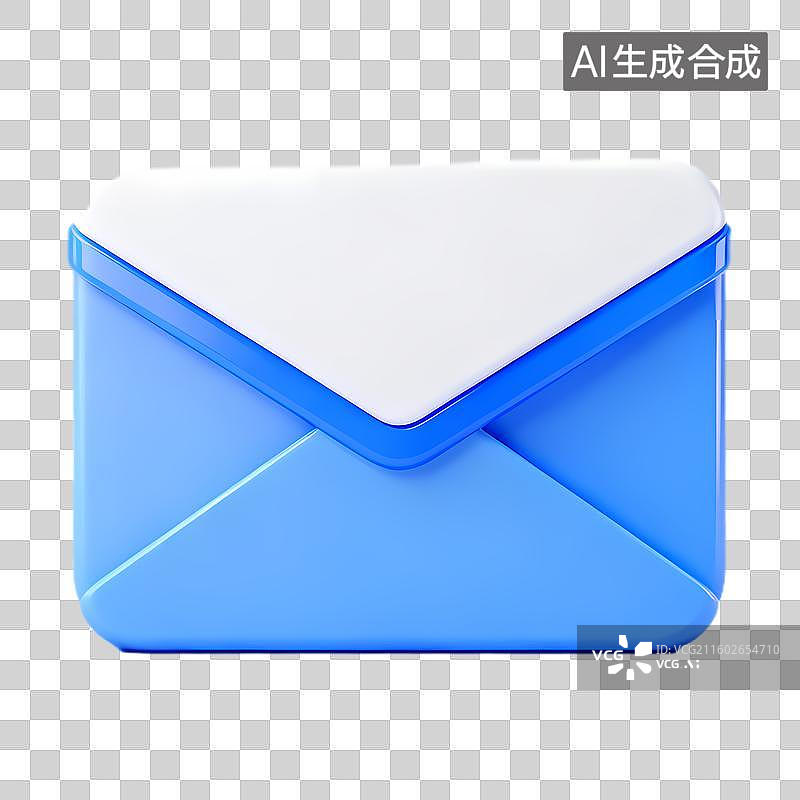 【AI数字艺术】蓝色白色信封邮件图标图片素材