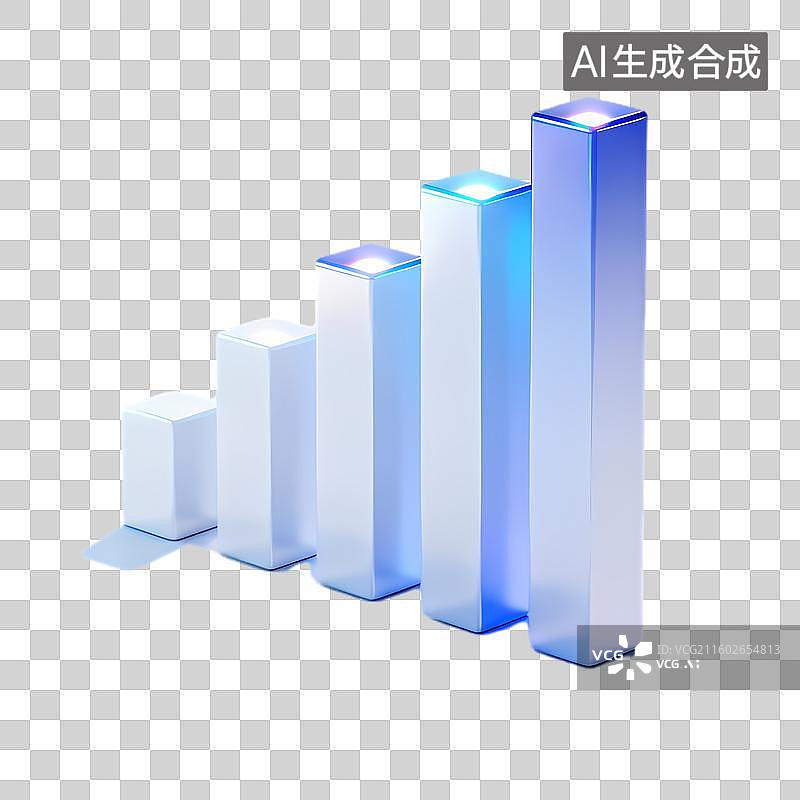 【AI数字艺术】渐变色柱状图展示数据增长图片素材