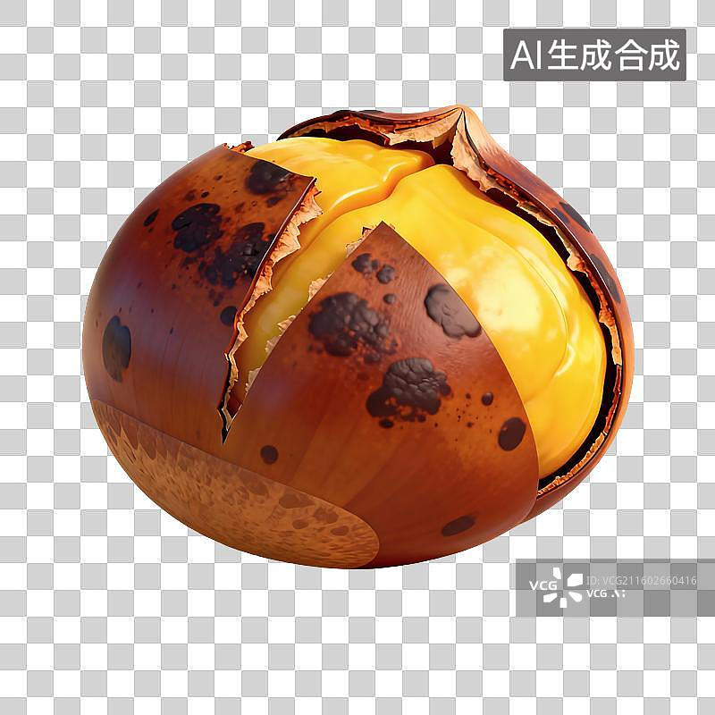 【AI数字艺术】烤板栗食物插画图片素材