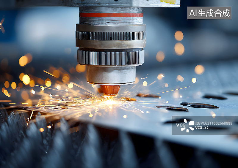 【AI数字艺术】钻头正在金属上打孔图片素材