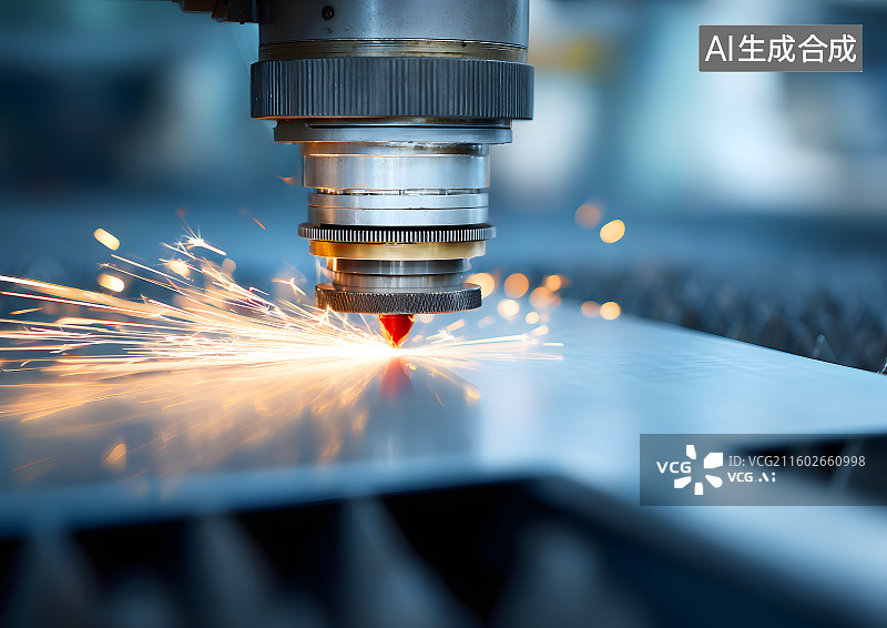 【AI数字艺术】钻头正在金属上打孔图片素材