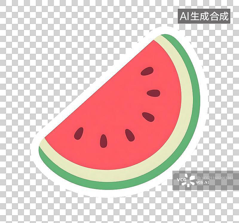 【AI数字艺术】AIGC:切片的西瓜，夏天夏至节气，贴纸插图插画，设计元素，免抠图形图片素材