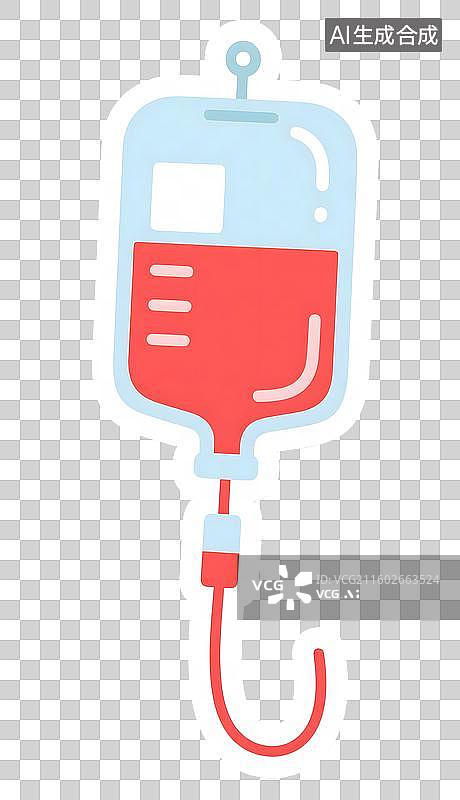【AI数字艺术】AIGC:医疗输血袋,献血，贴纸，插图插画，设计元素，免抠图形图片素材