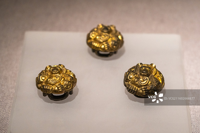 鎏金铜节约（西汉）河南博物院藏 永城市保安山王后陵出土图片素材