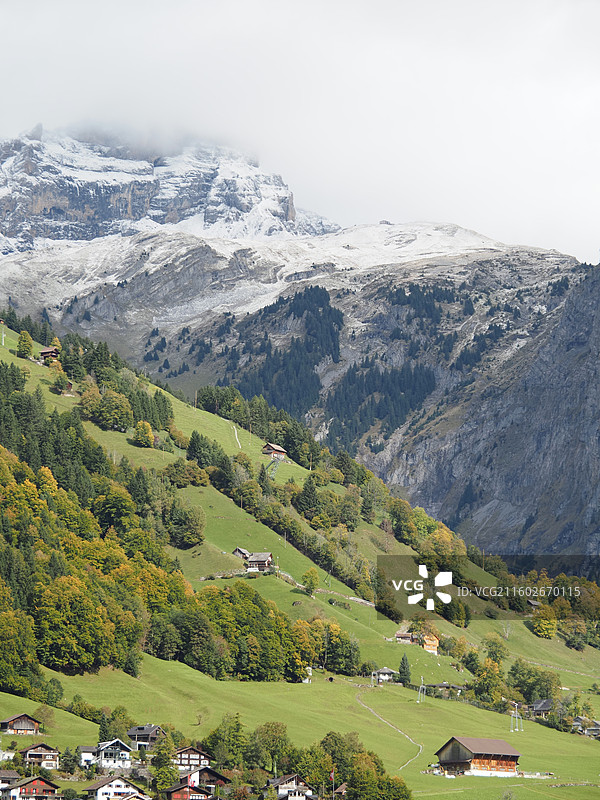 瑞士 上瓦尔登州 恩格尔贝格小镇 铁力士雪山图片素材
