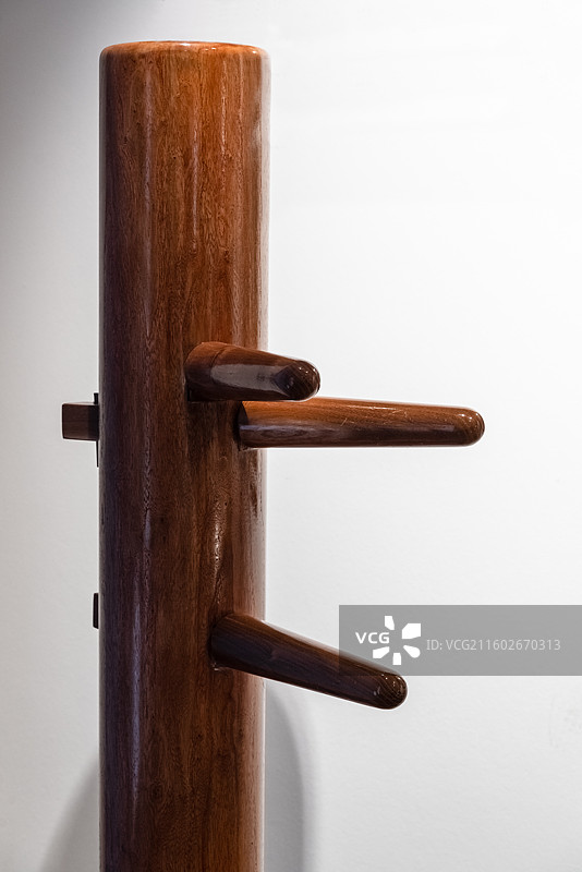 中国非物质文化遗产，咏春拳木人桩图片素材