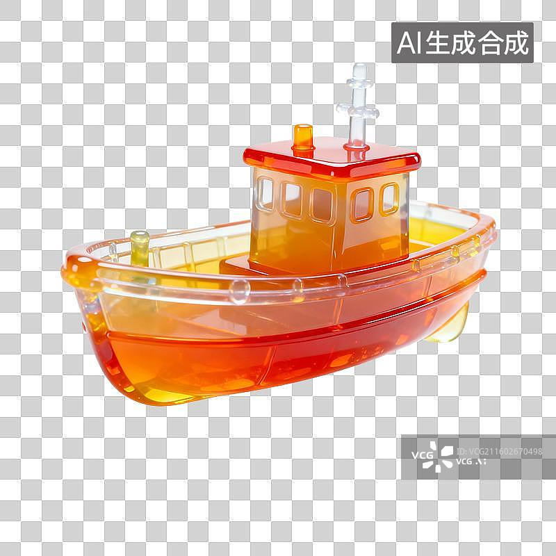 【AI数字艺术】果冻风格的船模型图片素材