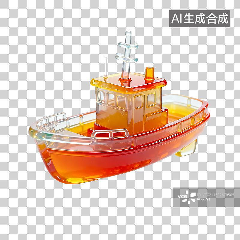 【AI数字艺术】果冻风格的船模型图片素材