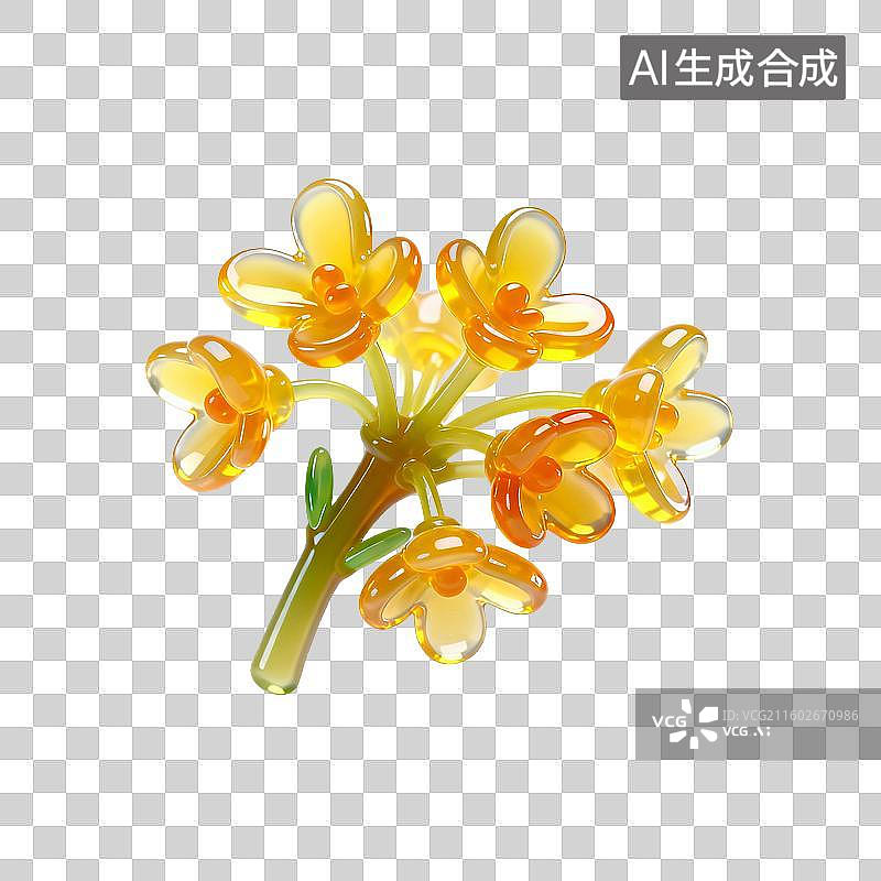 【AI数字艺术】果冻风格的桂花图片素材