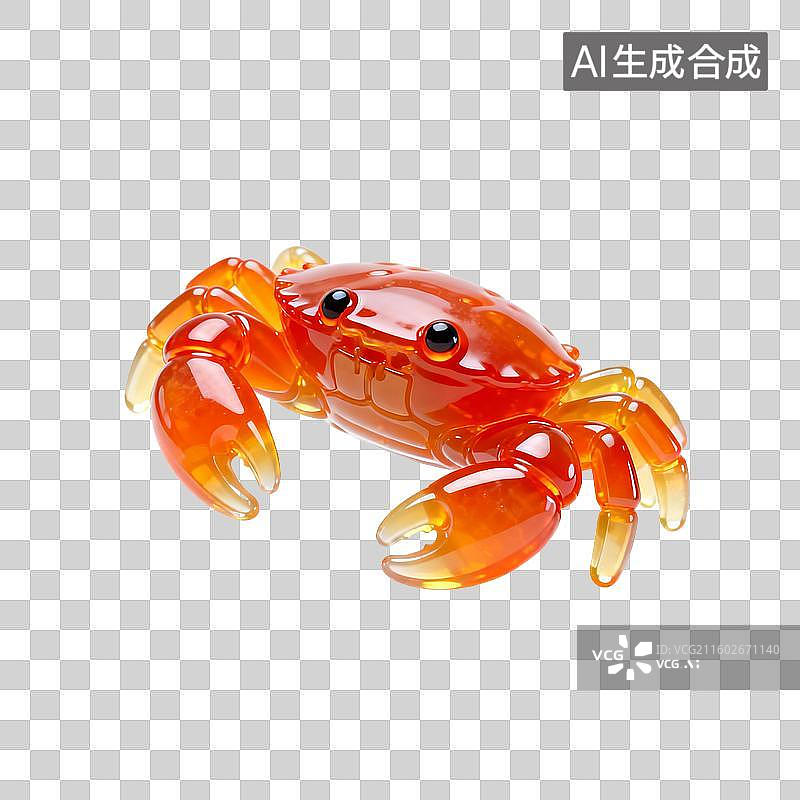 【AI数字艺术】果冻风格的螃蟹图片素材