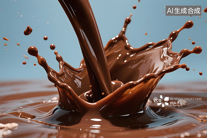 【AI数字艺术】巧克力浆飞溅瞬间图片素材