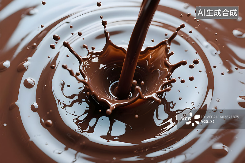 【AI数字艺术】巧克力浆飞溅瞬间图片素材