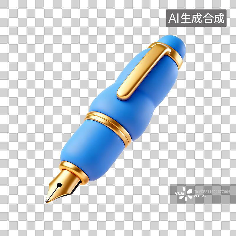 【AI数字艺术】3D渲染，钢笔，文具，书写，图形图标，免抠素材图片素材