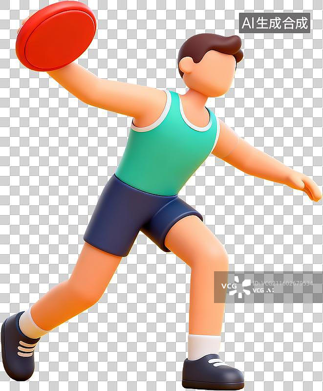 【AI数字艺术】田径运动员投掷铁饼瞬间图片素材