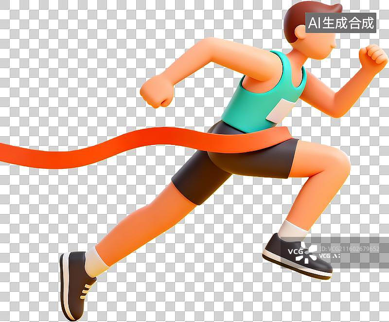 【AI数字艺术】运动员冲刺撞线瞬间图片素材