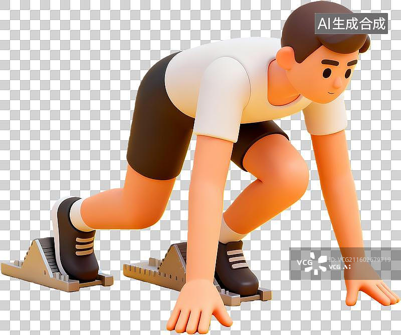 【AI数字艺术】短跑运动员起跑姿势图片素材