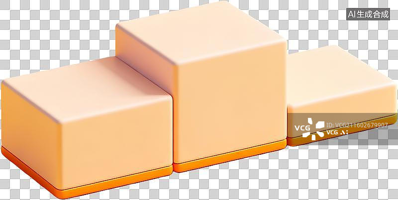 【AI数字艺术】三个不同高度的立方体图片素材