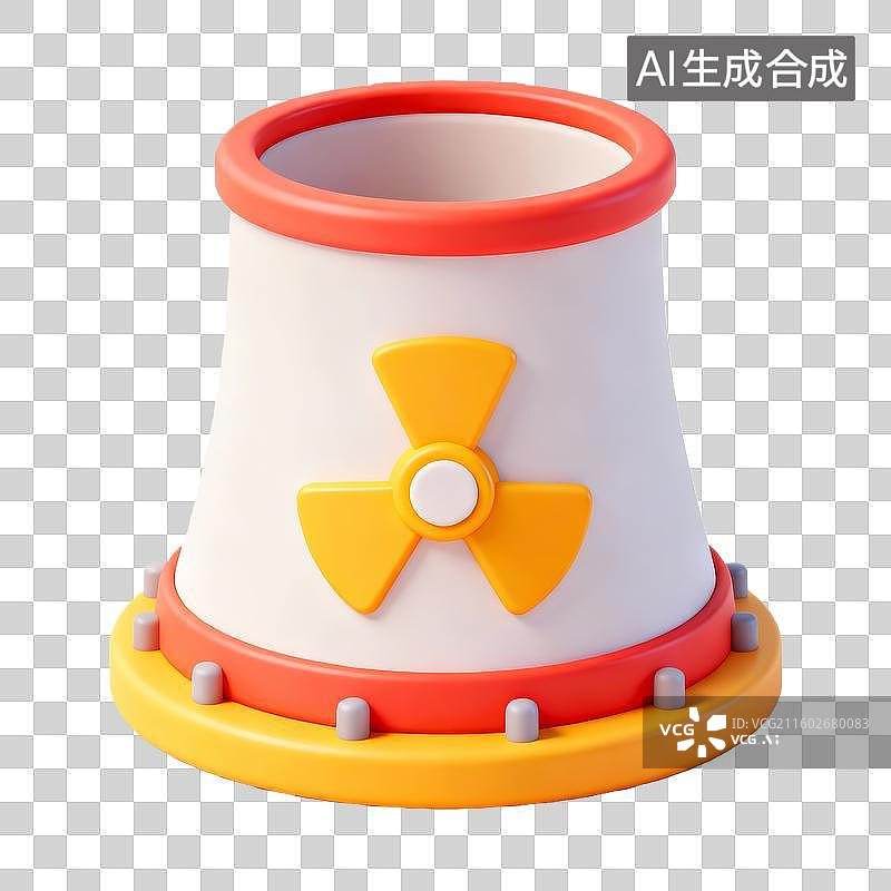 【AI数字艺术】卡通风格圆角核反应堆模解剖型图片素材