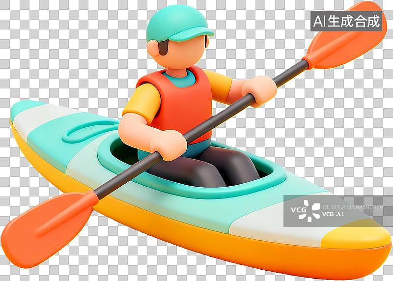 【AI数字艺术】皮划艇运动人物划船图片素材