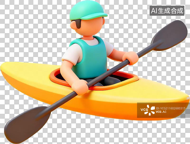【AI数字艺术】皮划艇运动人物划船图片素材