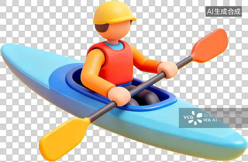【AI数字艺术】皮划艇运动人物划船图片素材