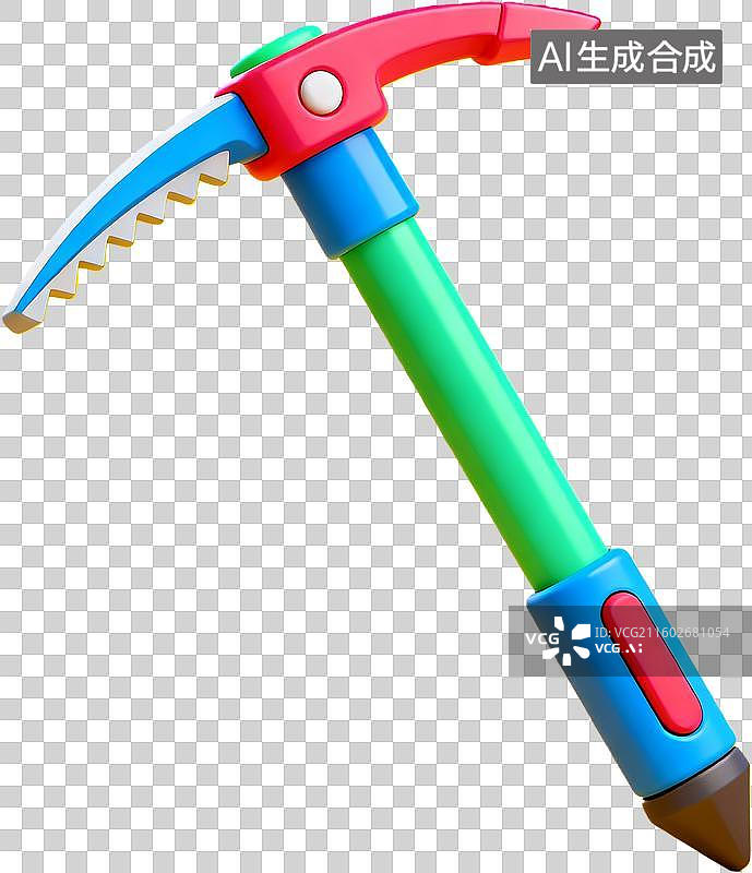 【AI数字艺术】彩色冰镐工具模型展示图片素材