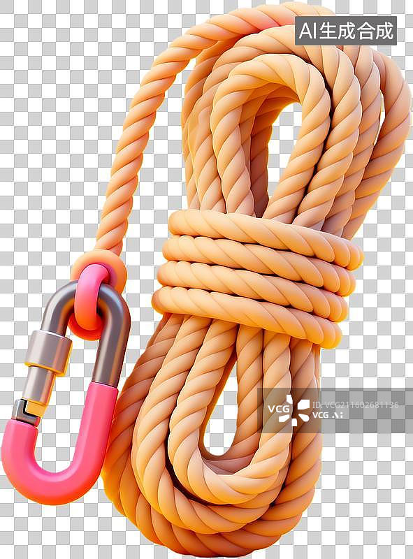 【AI数字艺术】绳子与登山扣的组合图片素材
