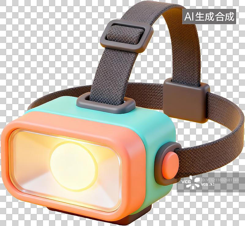 【AI数字艺术】彩色头灯三维模型展示图片素材