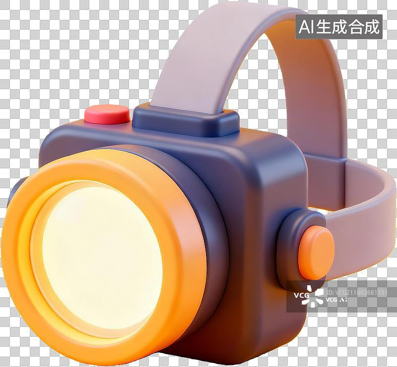 【AI数字艺术】卡通头灯3D模型设计图片素材