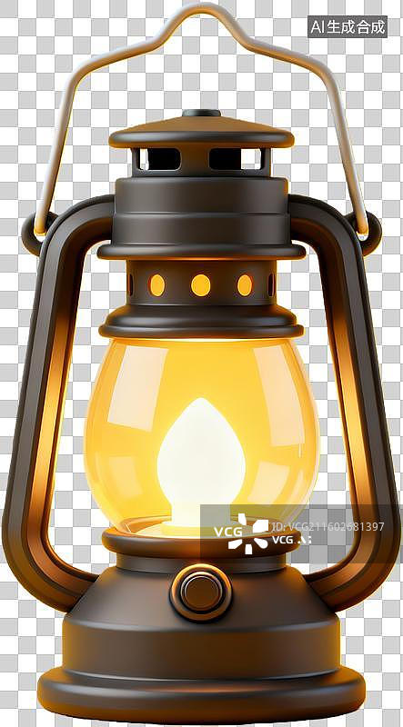 【AI数字艺术】复古煤油灯点亮温暖光芒图片素材