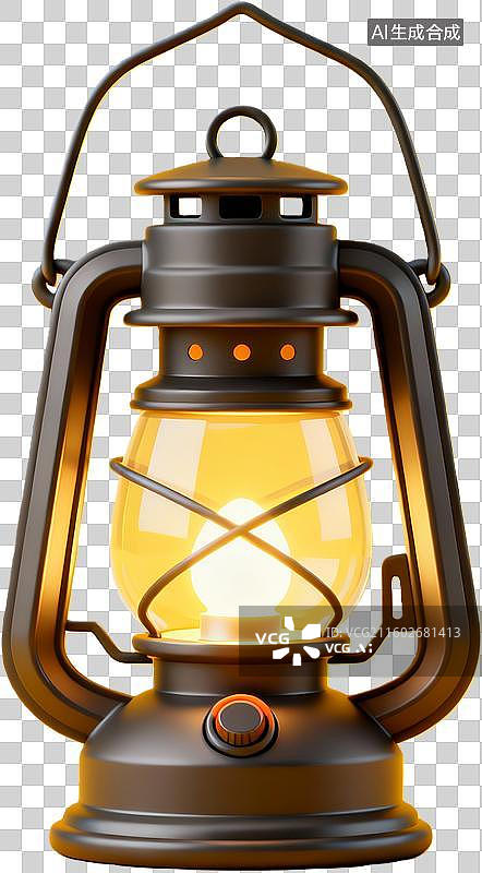 【AI数字艺术】复古煤油灯温暖灯光图片素材