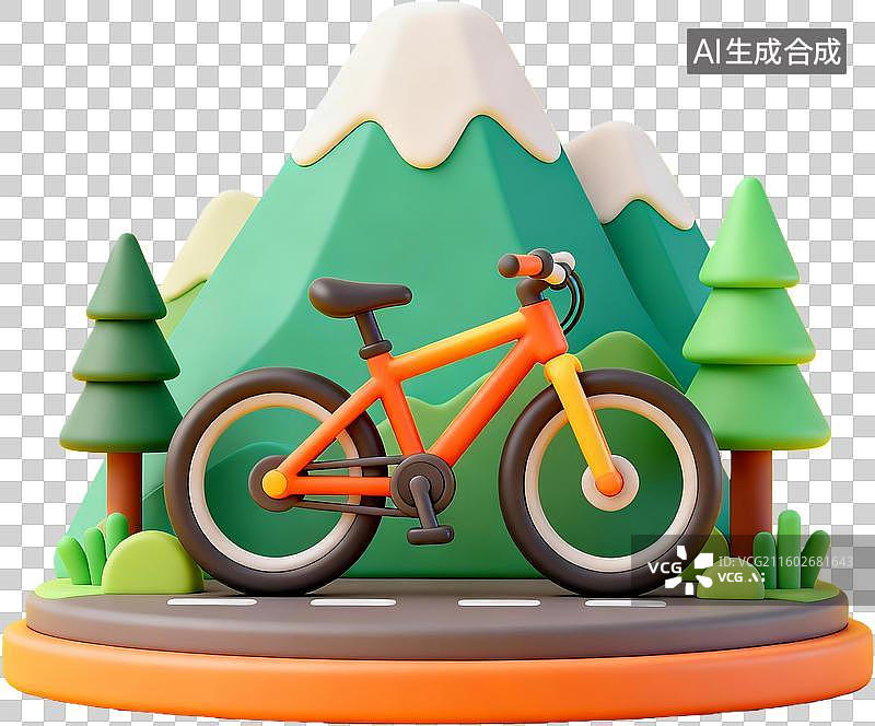 【AI数字艺术】山地自行车户外骑行图片素材