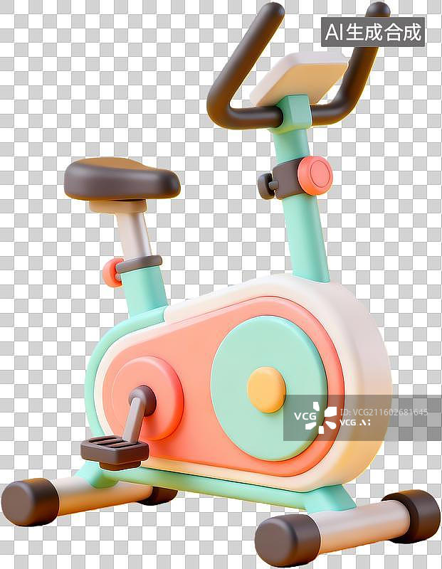 【AI数字艺术】彩色室内健身自行车图片素材