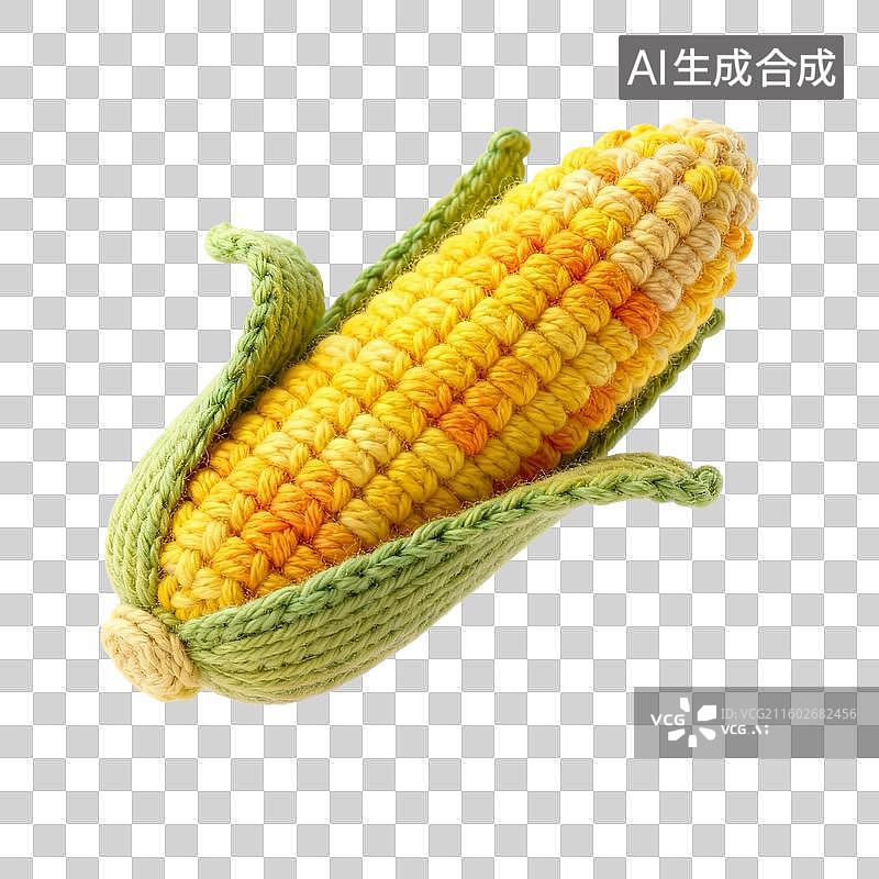 【AI数字艺术】手工钩织的玉米模型图片素材